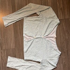 Light Blue Floral Long Sleeve Top